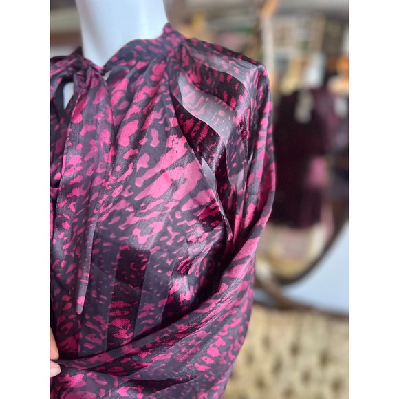 New Walter Baker Beth Leopard Print Dress in Magenta & Black Size Small - Picture 10 of 11